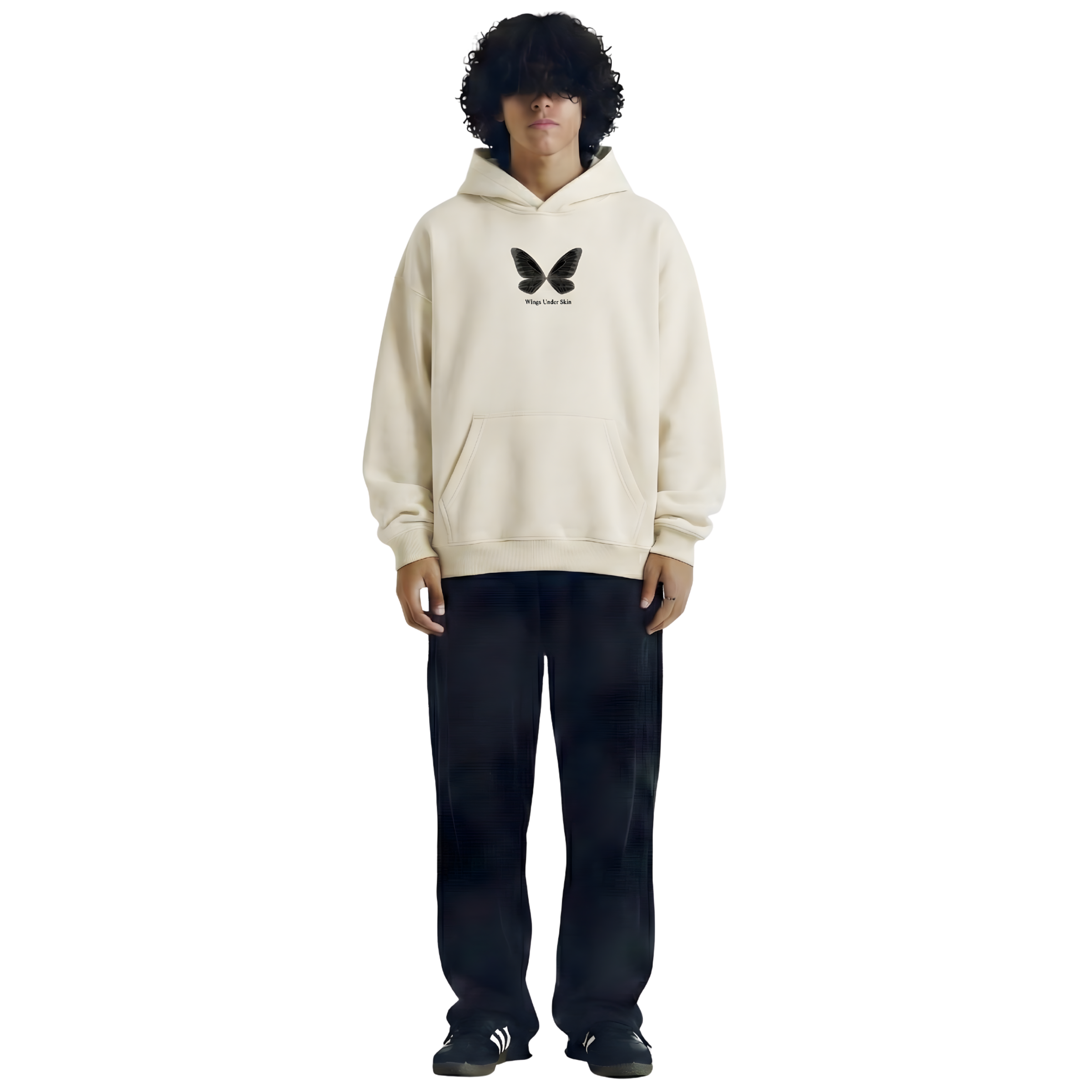 Wings Under Skin Cream Hoodie
