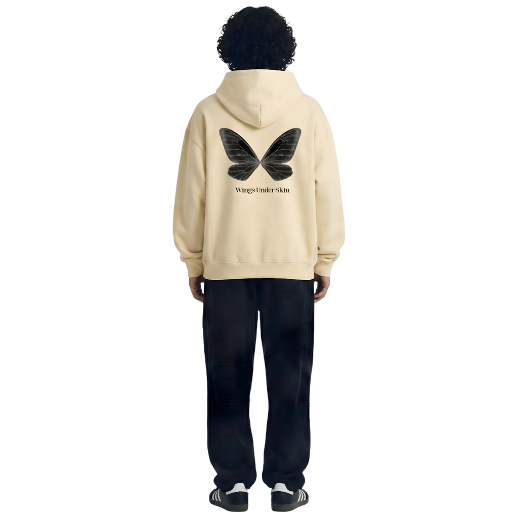 Wings Under Skin Cream Hoodie