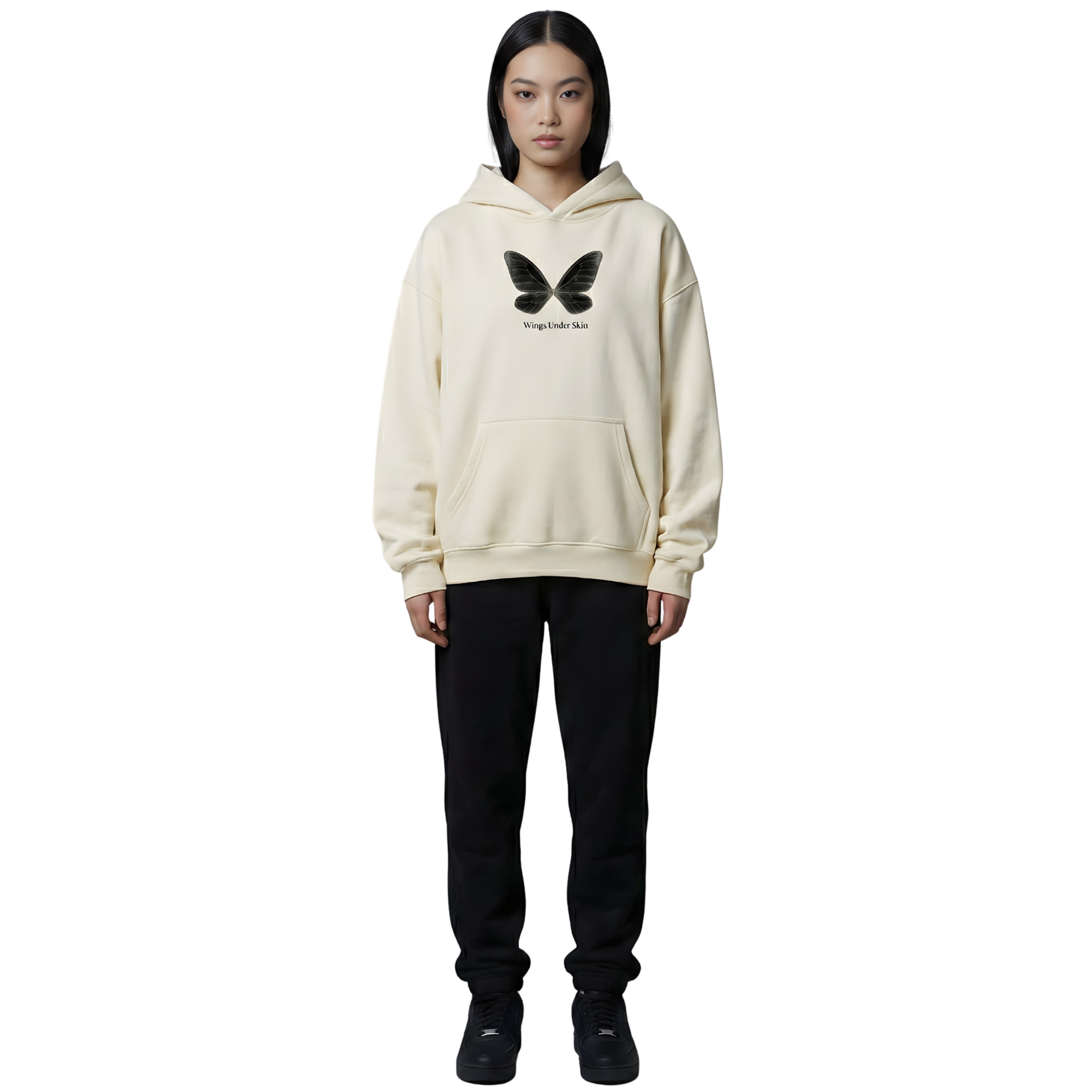 Wings Under Skin Cream Hoodie