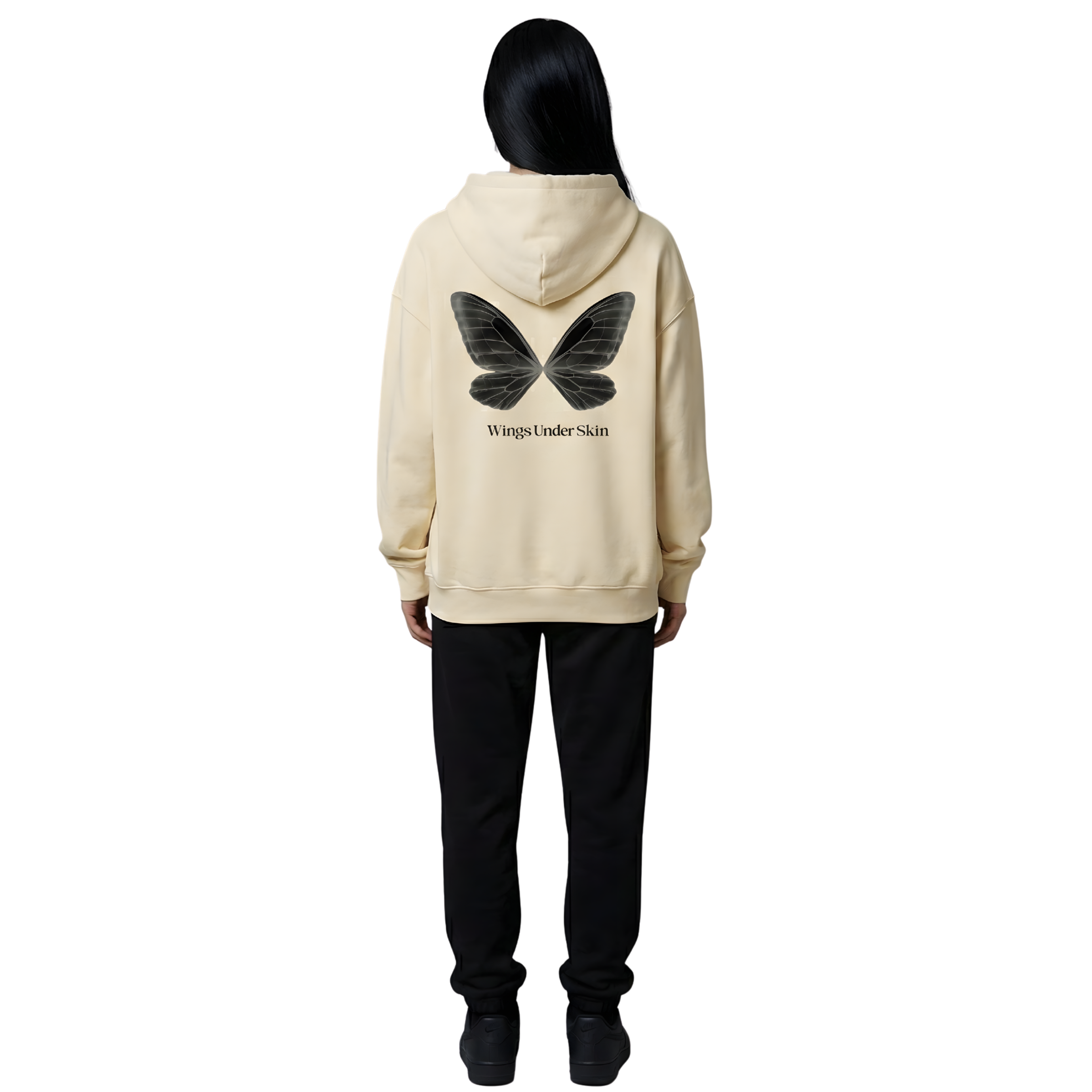 Wings Under Skin Cream Hoodie