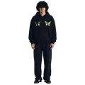 Black Zip Oversize Hoodie