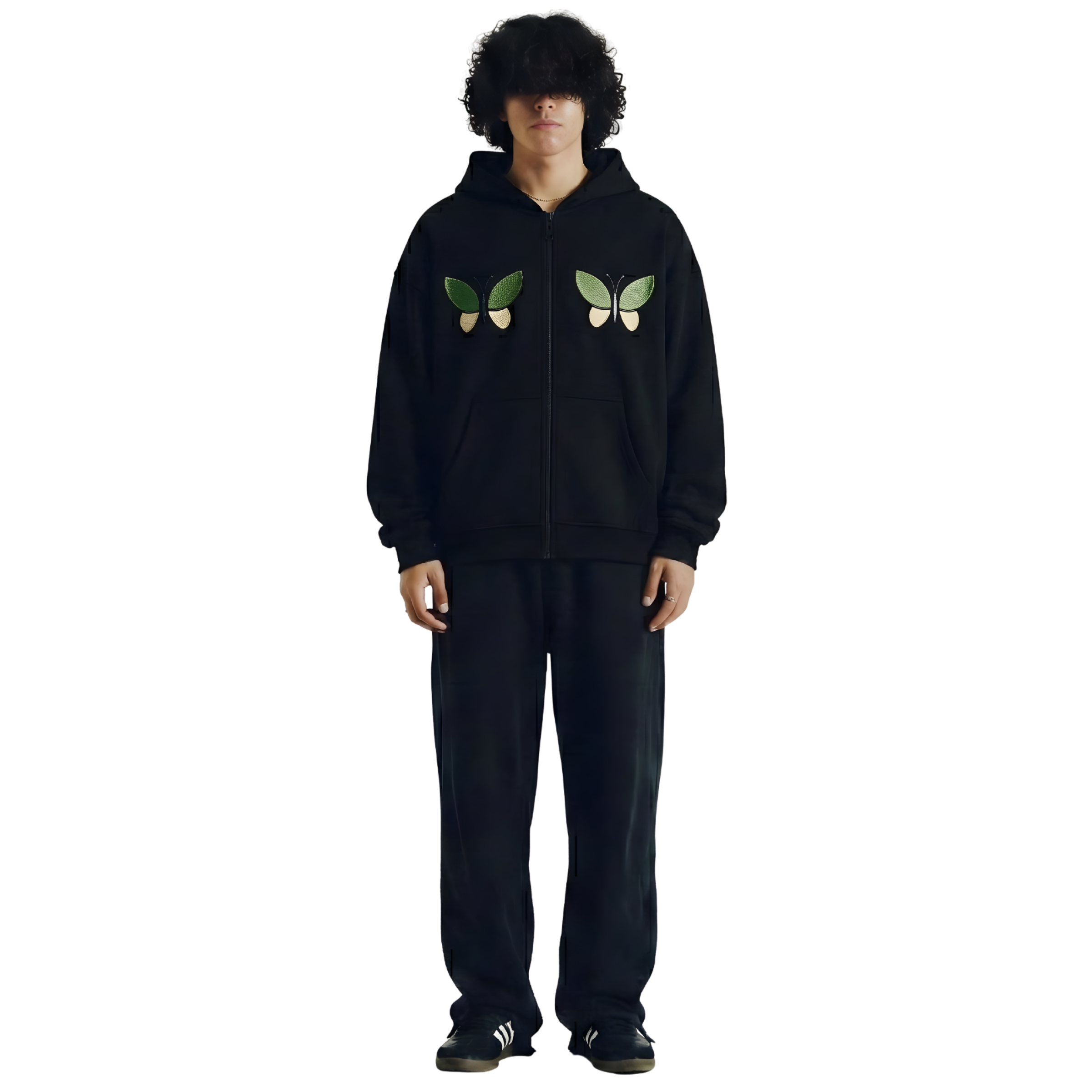 Black Zip Oversize Hoodie