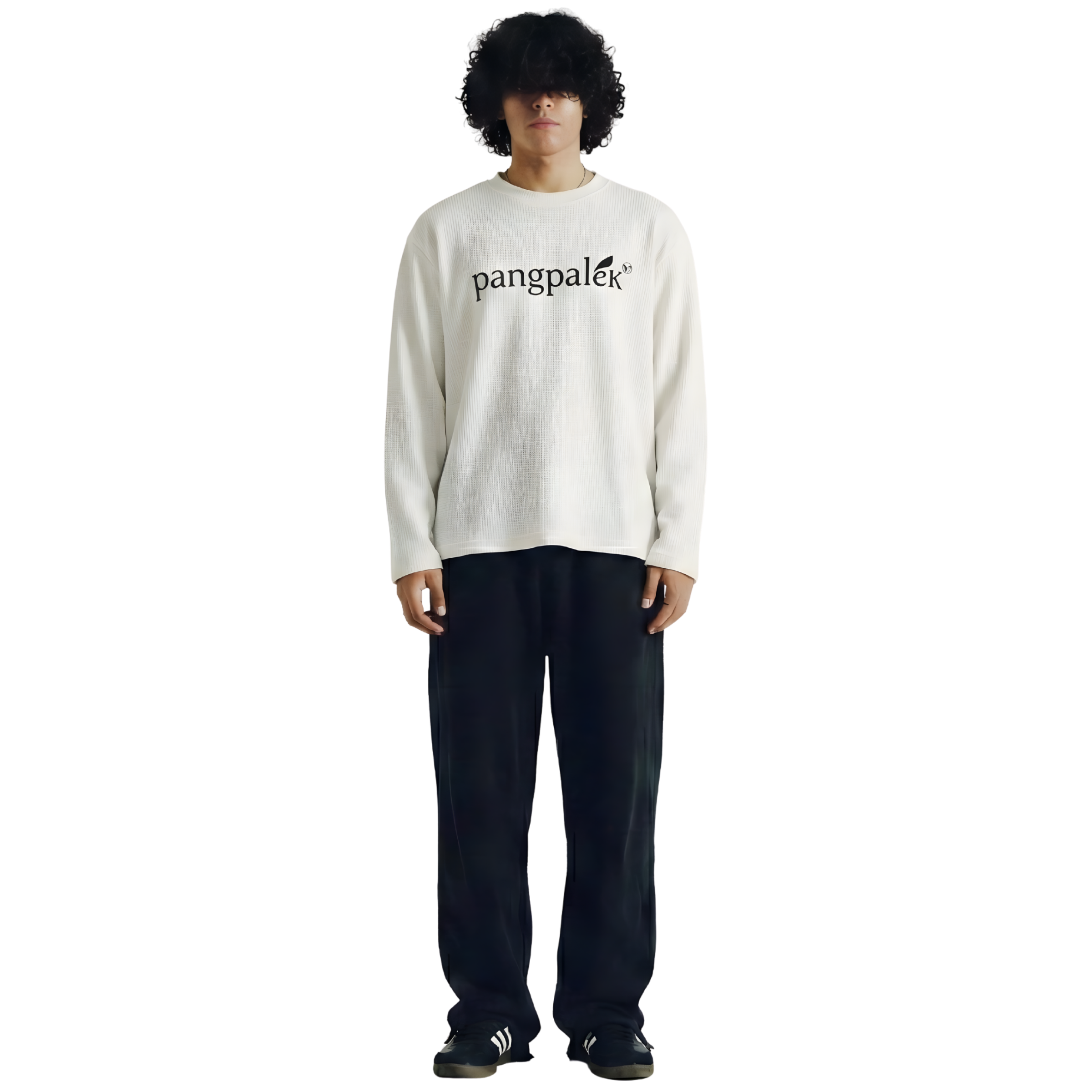 White Waffle Knit Sleeve Tee