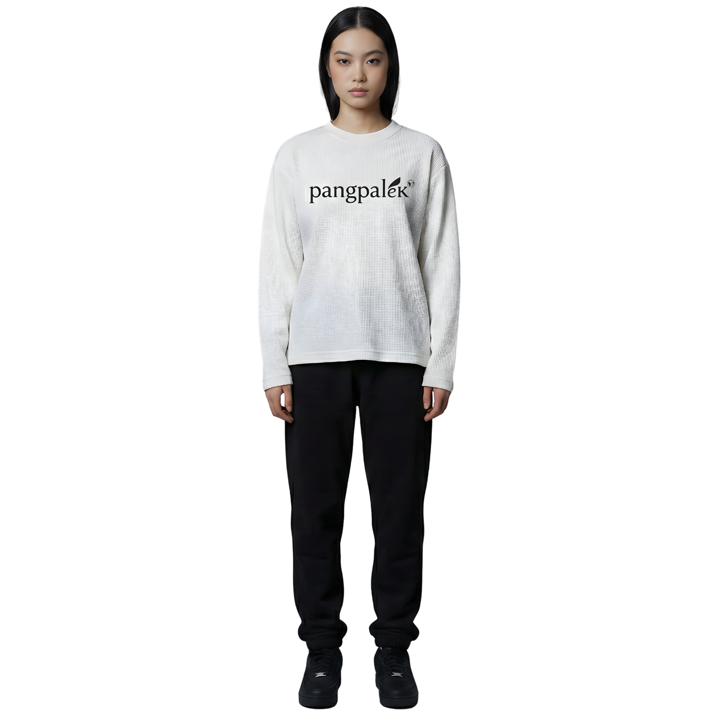 White Waffle Knit Sleeve Tee