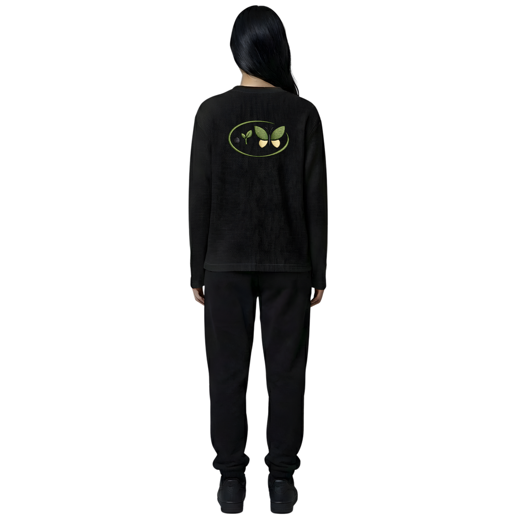 Black Waffle Knit Tee