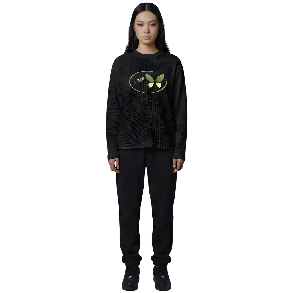 Life Cycle Waffle Black Oversized Tee