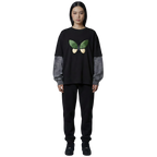 Acid wash Black Long Sleeve Tee