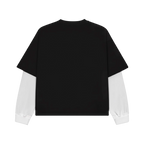 Black White-Sleeve Oversized Tee