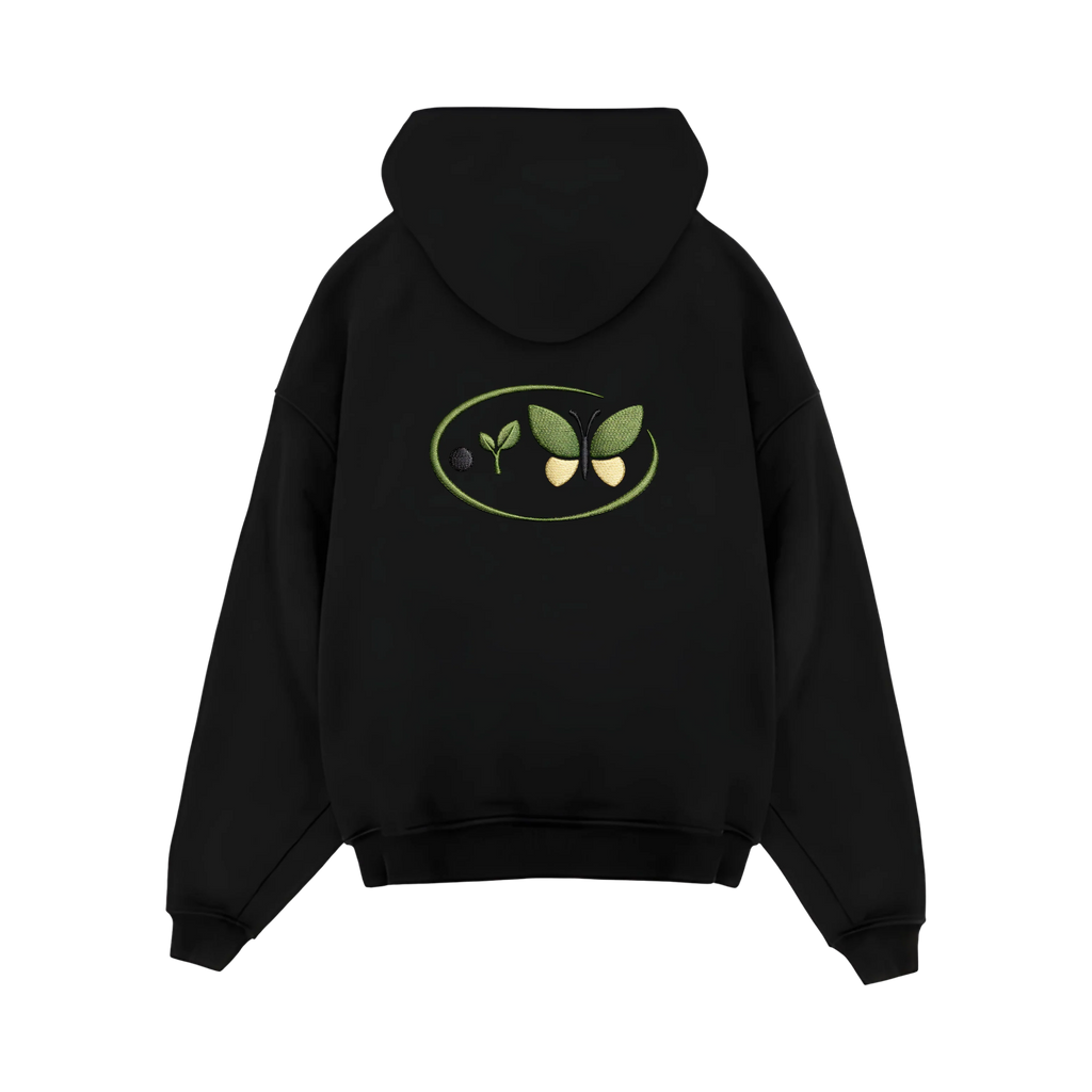 Black Zip Oversize Hoodie