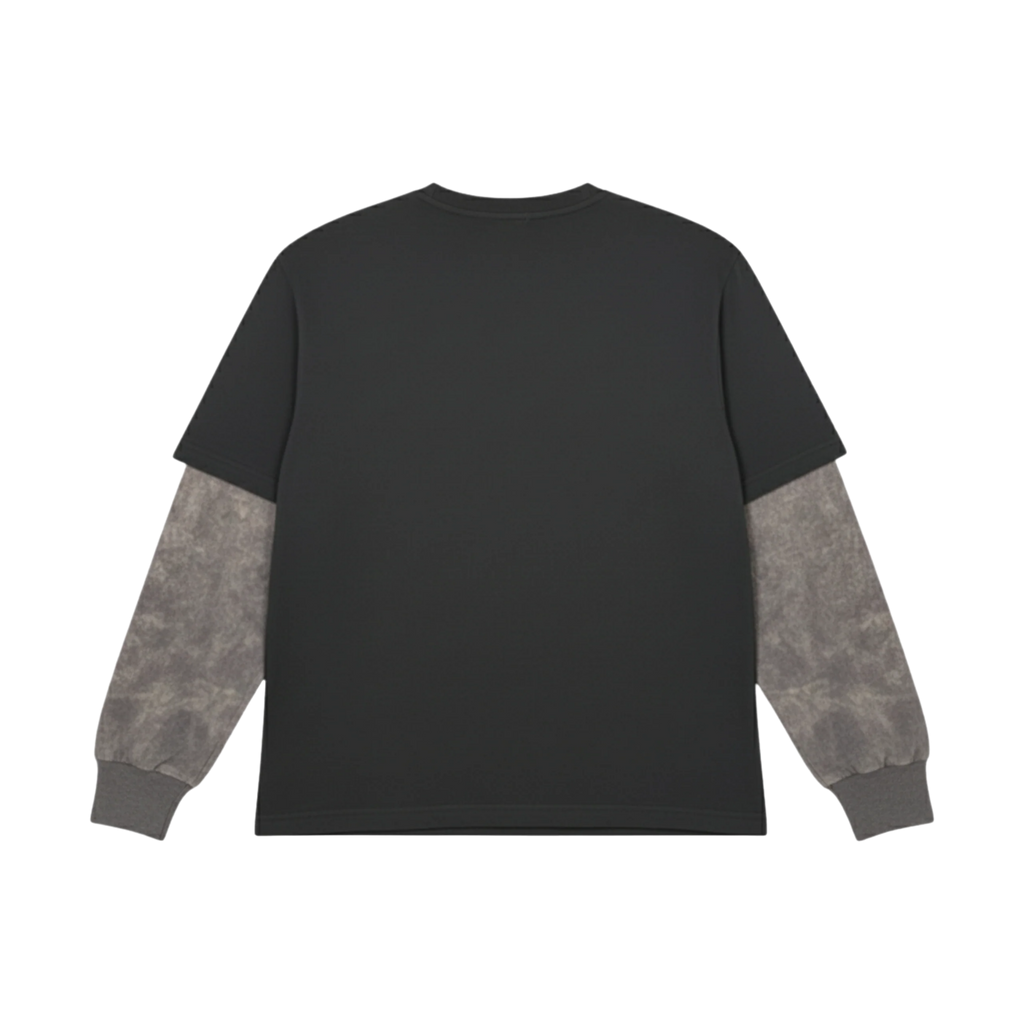 Acid wash Black Long Sleeve Tee
