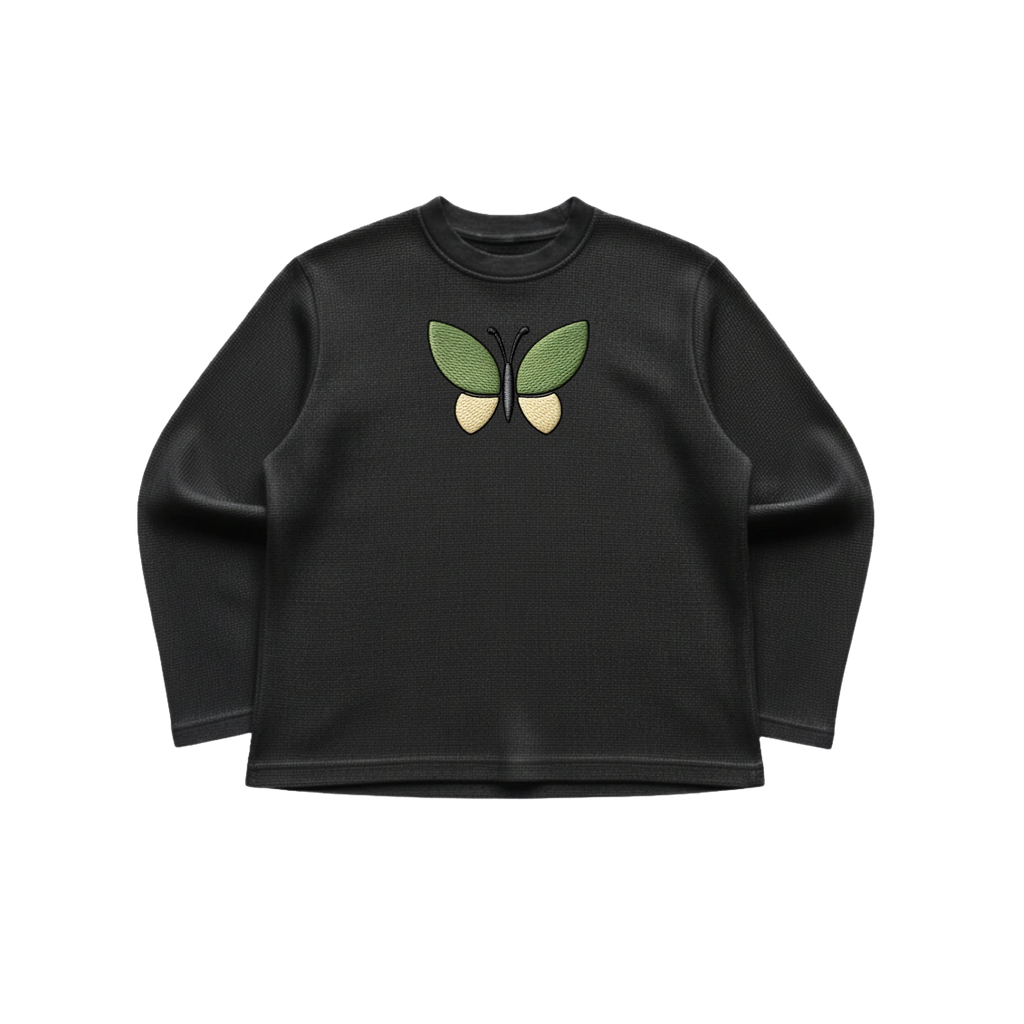 Black Waffle Knit Tee