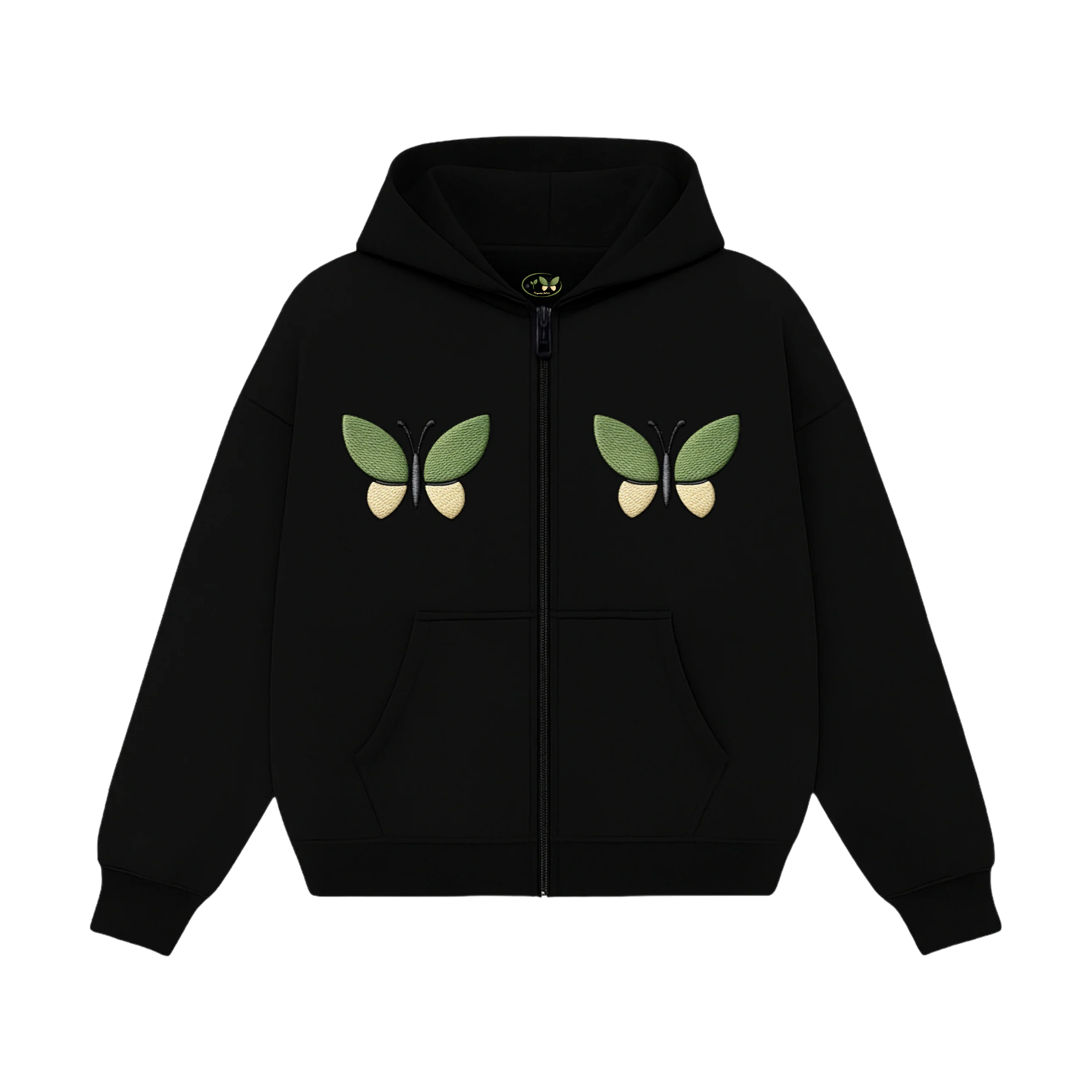 Black Zip Oversize Hoodie