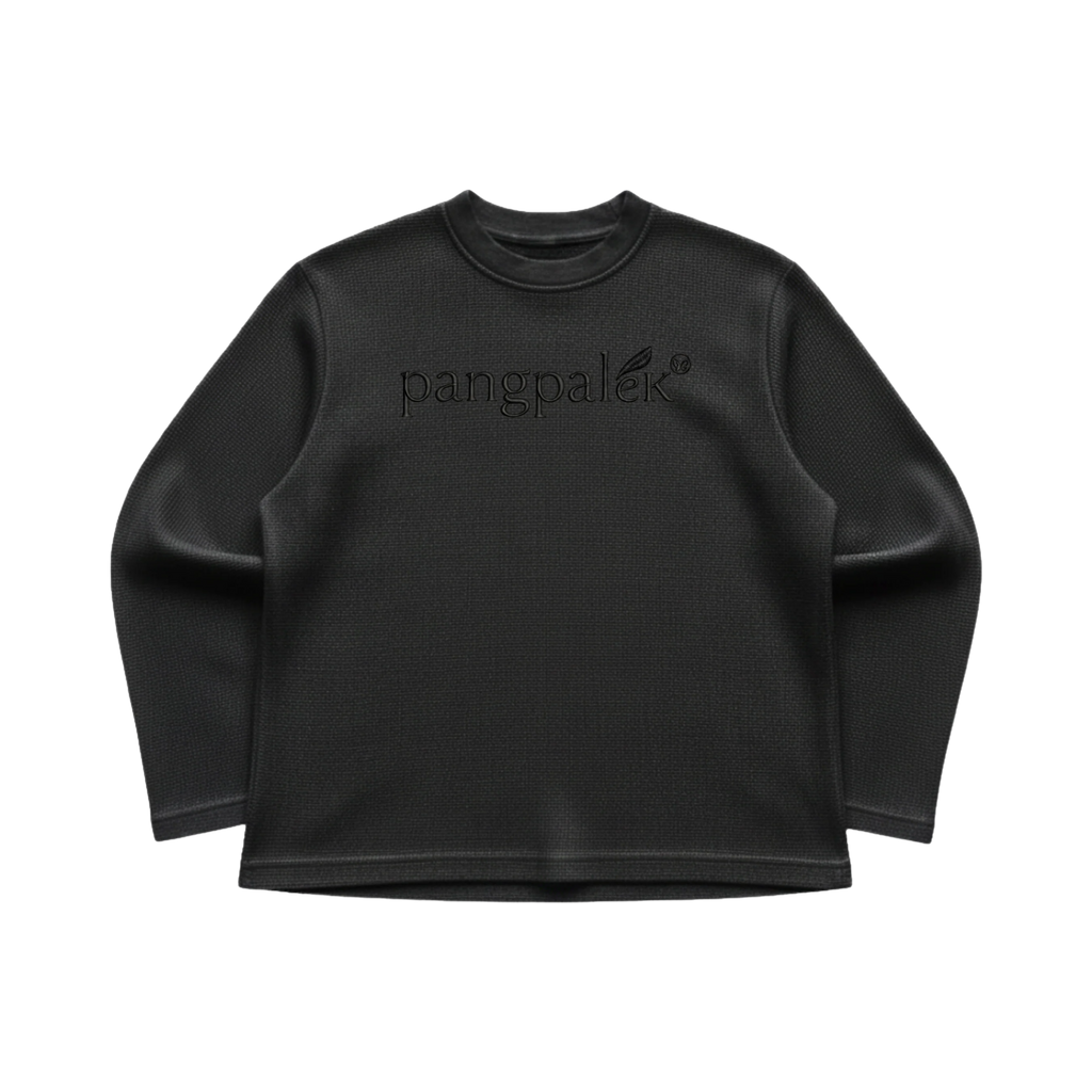 Black Waffle Knit Tee