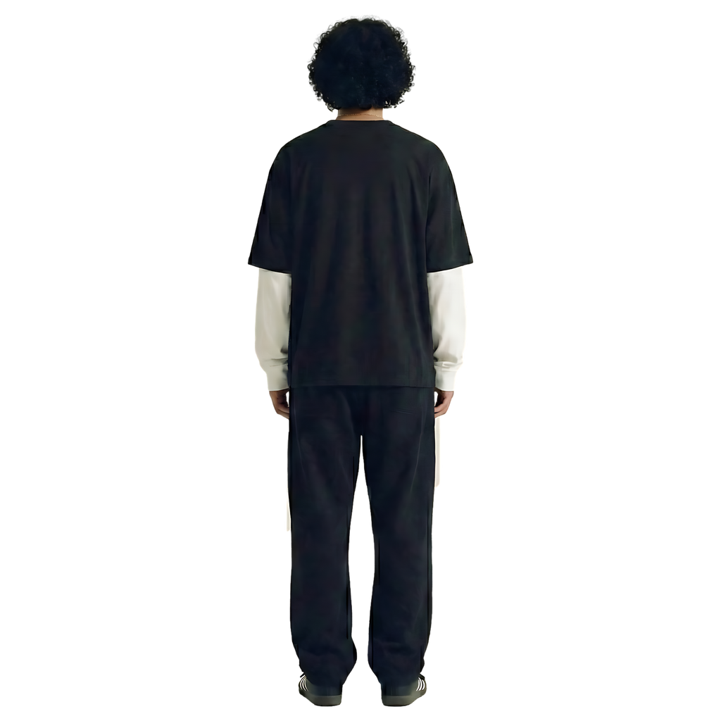 Black White-Sleeve Oversized Tee