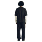 Black White-Sleeve Oversized Tee
