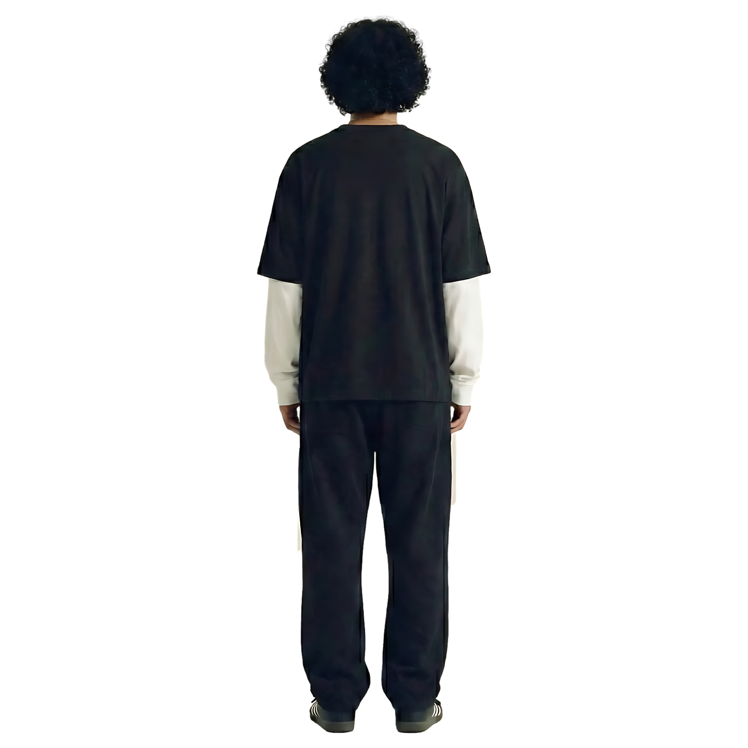 Black White-Sleeve Oversized Tee