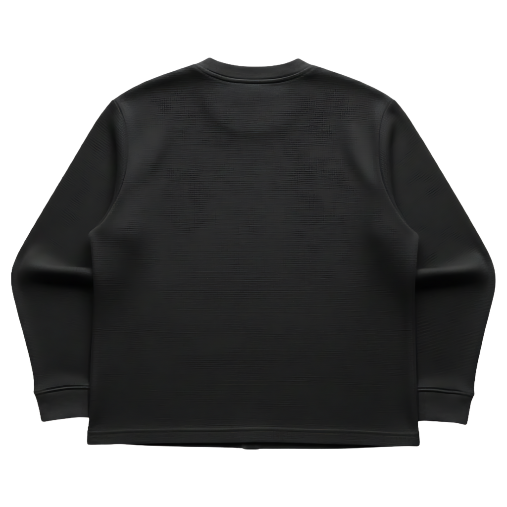 Life Cycle Waffle Black Oversized Tee