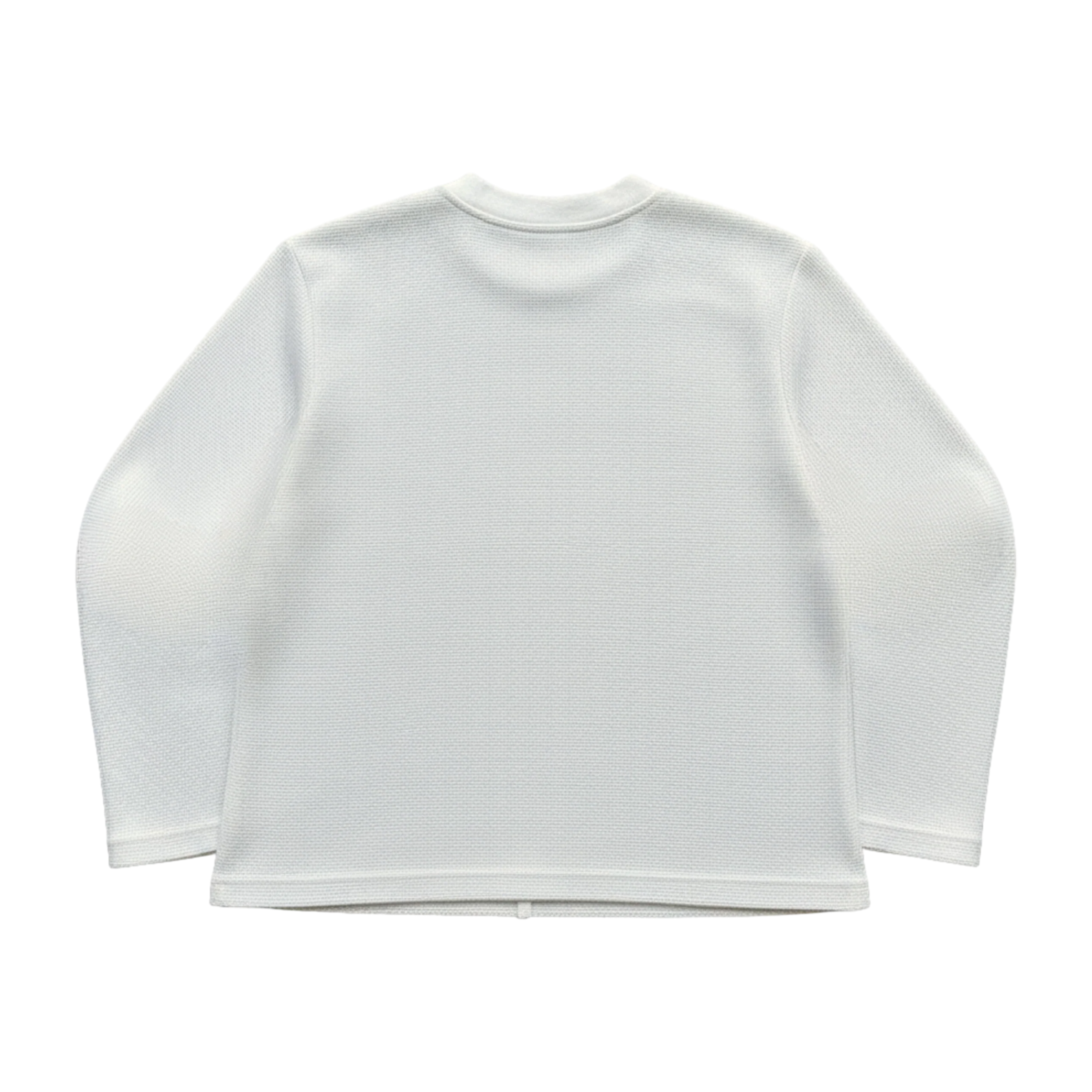 White Waffle Knit Sleeve Tee