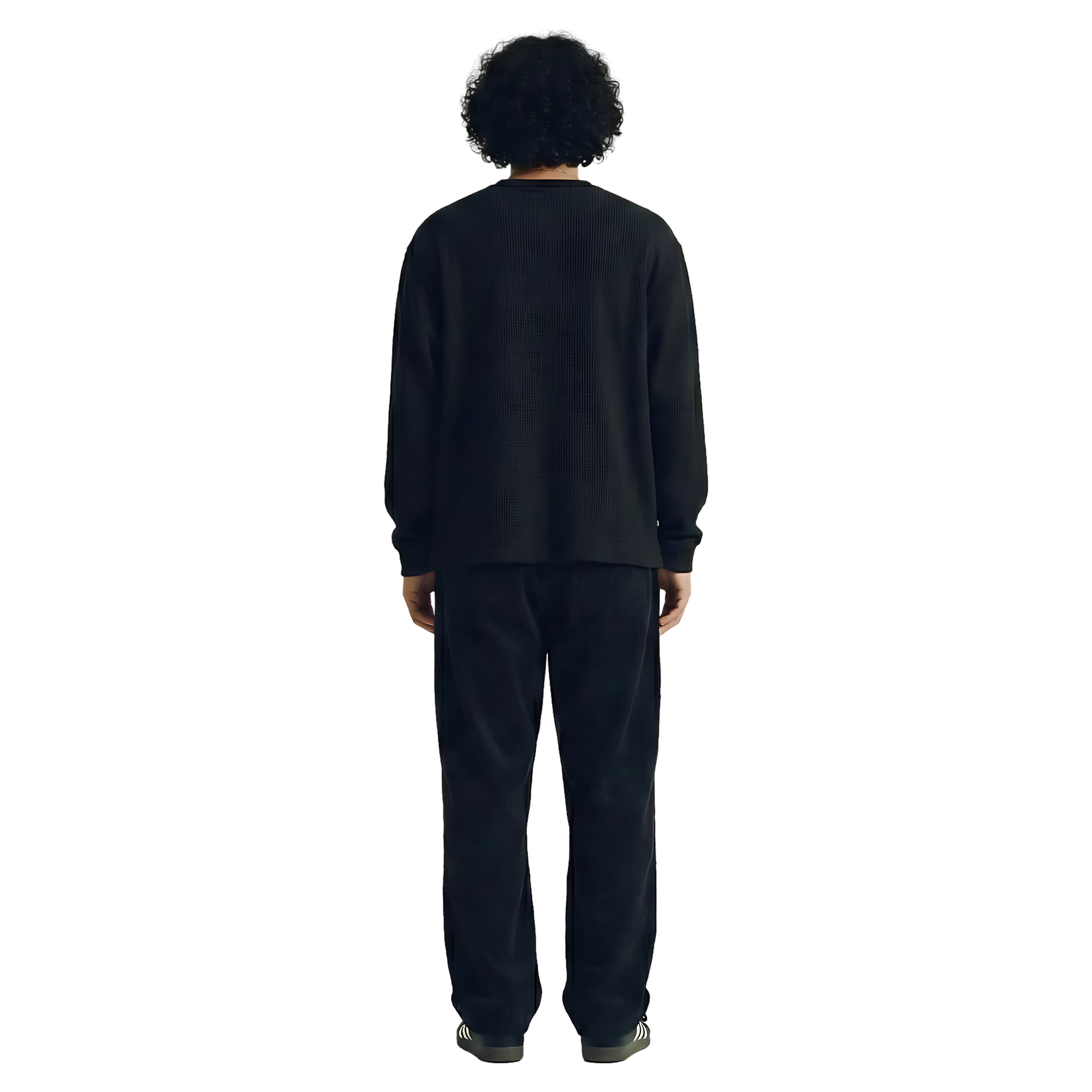 Black Waffle Knit Tee